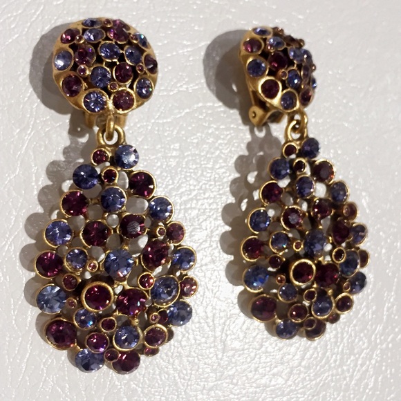 Authentic Oscar de la Renta crystal earrings - Picture 2 of 5